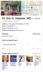 dentist-business-listing-with-book-appointment-feature-181x300 Google Takes Medical Appointments